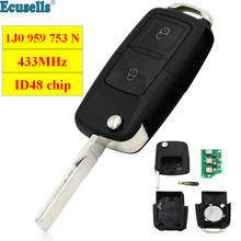 REMOTE KEY FOB 2 BUTTON 433MHZ WITH ELECTRONICS 1J0 959 753 N 1J0959753N FOR VOLKSWAGEN FOR VW PASSAT GOLK MK4 with ID48 CHIP 2024 - buy cheap
