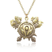 Collar con colgante de horda Orcish World Of Warcraft para hombre y mujer, cadena con símbolo de Metal bronce Vintage, piedra de corazón WOW 2024 - compra barato