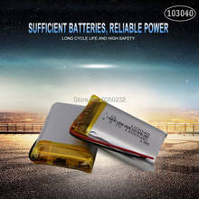2pc 103040 1200mAh 3.7V Polymer Battery Cells Rechargeable Lithium Li-po Batteries for MP4 MP5 GPS PSP PDA Bluetooth 2024 - buy cheap