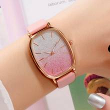 Women's Fashion Gradient Watch Luxury Diamond Analog Leather Strap Quartz Wrist Watches Ladies Dress Clock Dropshipping 2024 - buy cheap