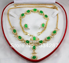 ¡Nuevo listado! Collar de Jades verde oscuro, pulsera de cuentas de 6x8mm, conjunto de joyas de Navidad, envío gratis 2024 - compra barato