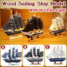 DIY Wooden Scale Model Ship Assembling Classics Antique Building Kit LED Ship Model Wooden Sailboat Toys Sailing Model Assembled 2024 - buy cheap