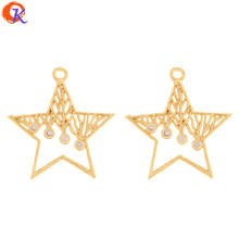 Cordial Design 20Pcs 21*22MM Jewelry Accessories/Star Shape/Genuine Gold Plating/CZ Charms/Earring Findings/Hand Made/DIY Making 2024 - buy cheap