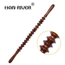 Yoga meridian rod nine fine wheel shaft Whole body massage roller pounded his waist back massage neck leg wooden massager 2024 - buy cheap