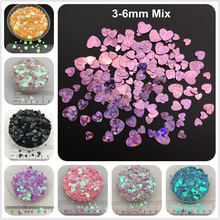 3mm 4mm 6mm Mix Heart PVC loose Sequin Glitter Paillettes for Nail Art Manicure,Wedding Confetti,Ornament/Crafts Accessory 2024 - buy cheap