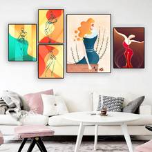 Figura nórdica de pintura al óleo, diosa minimalista, arte abstracto, lienzo, sala de estar, pasillo, oficina, decoración del hogar, mural 2024 - compra barato