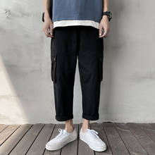 Homem multi-bolso calças retas calças homem streetwear punk carga calça hip hop casual corredores calças masculinas pantalones hombre 2024 - compre barato
