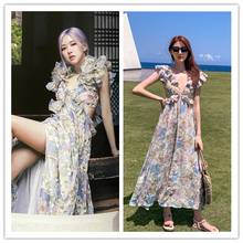 kpop TWICE EXO Seo Yea Ji summer new temperament elegant Beach holiday dress women party fashion sexy deep V-neck long dresses 2024 - buy cheap