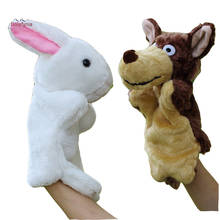 Bolafynia boneca de pelúcia para crianças, coelho branco e o lobo story, fantoche de mão para bebês, brinquedo para presente de natal e aniversário 2024 - compre barato