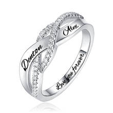 Xiaojing New 100%925 Sterling Silver Personalized Custom Ring Engraved Name and Birthstone Wedding Commemorative Gift Wholesale 2024 - buy cheap