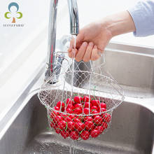 Stainless steel Household Foldable Steam Rinse Basket Drainage Multifunctional Chef Basket Filter Net Kitchen Cooking Tools YJN 2024 - buy cheap