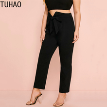 TUHAO Elegant Mother Mom Oversized Pants 7XL 6XL 5XL 4XL Female Trousers Lace-up Casual Pants Large Size OL High-waist Pants 2024 - buy cheap