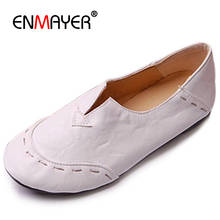 ENMAYER Most Popular Portable Women Shoes Loafers Casual  Charming Flats  Soft Leather Big Size Comfortable shoes for women 2024 - buy cheap