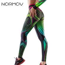 NORMOV Digital Printing Woman Fitness Leggings High Waist Sport Legins Femme Workout Legging Push Up Elastic Leggins For Fitness 2024 - buy cheap