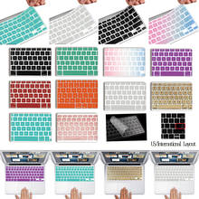 Película protetora de silicone, para apple macbook 12 "a1534/pro 13" a1708, capa para teclado de laptop, protetor de pele, várias cores 2024 - compre barato