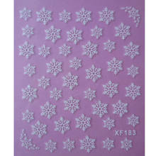 white 3D snowflake design Water Transfer Nails Art Sticker decals lady women manicure tools Nail Wraps Decals 2024 - buy cheap