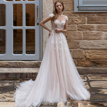 Vestido de novia estilo bohemio, traje de novia elegante con apliques de tul, estilo romántico, para playa, 2020 2024 - compra barato