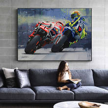 Impresiones al óleo de Valentino Rossies, póster de motocicleta, pintura en lienzo, carteles, Impresión de Cuadros, imagen artística de pared para sala de estar 2024 - compra barato