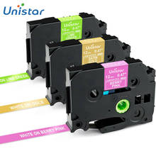 Unistar-TZe-MQG35 de cinta para hacer etiquetas, accesorio Compatible con Brother, color rosa, dorado y verde, TZe-MQP35, 3PK, TZe-MQ835 2024 - compra barato
