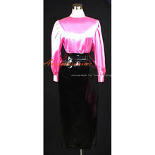 Fondcosplay-Camiseta de satén para adultos, traje sexy de travestis, estilo gótico, Lolita, Punk, negro, Pvc pesado, rosa, hecho a medida [G390] 2024 - compra barato