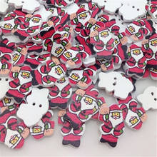 50pcs Mix Wood Button Santa Christmas  DIY Craft Scrapbook Sewing Applique WB24 2024 - buy cheap