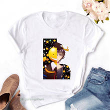 Camiseta con estampado de Anime para mujer, remera con estampado de Koro Sensei Bruh Face, playera estampada para mujer, camisetas divertidas para Aula de Assassination 2024 - compra barato