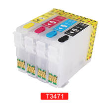 Cartucho de tinta recarregável para impressora epson, t34xl, t3471-t3474, arc chip, 2024 - compre barato