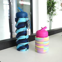 Foldable Water Bottle Leakproof Fold Silicone Cute Water Bottles Kids Cup with Straw Outdoor Hiking Camping 500ml/17oz R2007 2024 - buy cheap
