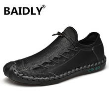 Zapatos informales de piel auténtica para hombre, mocasines transpirables, planos hechos a mano, de marca de lujo, talla grande 38-48 2024 - compra barato