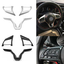 Car Inner Steering Wheel Button Frame Cover Black Carbon Fiber Pattern ABS Silver Accessories For Nissan Qashqai J11 2017-2020 2024 - buy cheap