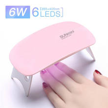 Mini secador de uñas de 6w, lámpara LED UV blanca y rosa, interfaz USB portátil, práctico para uso doméstico, secador de barniz de Gel UV 2024 - compra barato