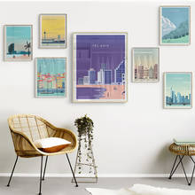 Travel Poster Illustration Nordic Print Vintage BARCELONA City Landscape Canvas Art Painting Wall Picture Living Room Decoration 2024 - buy cheap