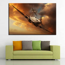 Cuadros de arte para pared, póster Modular para decoración del hogar, 1 Panel, Spitfire Dusk, cuadro de paisaje HD impreso, sala de estar moderna 2024 - compra barato