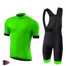 2019 Fluo зеленая велосипедная команда одежда 9D Pad шорты набор велосипед Джерси Мужская быстросохнущая одежда для велосипеда летняя профессиональная велосипедная майка 2024 - купить недорого