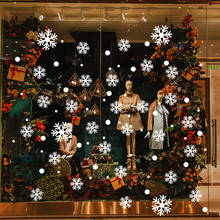 2 unids/set copo de nieve pegatina electrostática ventana habitación de los niños pegatinas de pared de Navidad calcomanías para el hogar Decoración de papel pintado de Año Nuevo 2024 - compra barato
