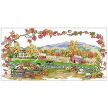 hot selling Autumn farm scenery Patterns Counted Cross Stitch  DIY Chinese Cross Stitch Kits Embroidery Needlework Sets 2024 - buy cheap