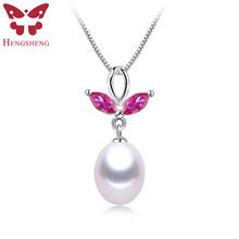 Crystal 5A Natural Freshwater Pearl Pendant Women Fashion 925 Sterling Silver Necklace Pearl Jewelry 2024 - buy cheap