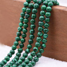 Miçangas espaçadoras para fazer joias, contas redondas soltas com pedra natural verde 4-12mm 15 polegadas, pulseira e colar faça você mesmo 2024 - compre barato
