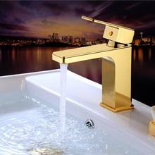 Vidric New Arrival brass square Basin Faucet hot and cold single lever gold finished bathroom sink faucet lavatory tap 2024 - buy cheap
