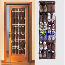 24 Pocket Over the Door Shoe Organizer Rack Hanging Storage Space Save Hanger Behind Door Free Nail Bedroom 2024 - buy cheap