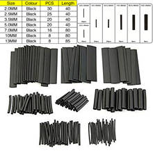 Heat Shrink Tubing Kit - 127 Piece Set of Black Assorted Wire Wrap Electrical Connection Cable Ð for Shrinking and Sealing 2024 - buy cheap