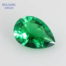 Green Nano Stone Pear Shape Synthetic Gems For Jewelry Making 2x3~10x14mm Wholesale Nano Stones Free Shipping 2024 - buy cheap