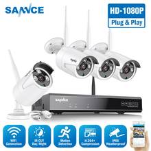 SANNCE 1080P 8CH Wireless Security Camera System 4PCS IP66 Weatherproof Wifi Cameras Wi-fi Home Video Surveillance CCTV Kit 2024 - buy cheap