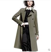 Gabardina de longitud media para mujer, Abrigo recto de temperamento verde, doble botonadura clásica de ropa, moda 2021, novedad de primavera y otoño 2024 - compra barato