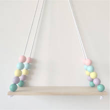 Wooden Beads Wall Hanging Shelf Children Room Storage Rack Characters Display Shelves Girls Bedroom Nursery Decoration Organizer 2024 - buy cheap