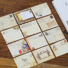 Мини 12 шт винтажные маленькие конверты цветные бумажные открытки с буквами свадебные конверты для приглашения 2024 - купить недорого