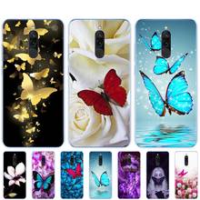 silicon cover for redmi 8a 8 note 8 PRO 8T 9S case for xiaomi mi 10 PRO NOTE 10 PRO MI 9 lite butterfly on white roses flower 2024 - buy cheap