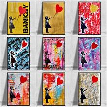 Banksy Abstract Graffiti  Girl Holding A Balloon Canvas Painting Posters and Prints Wall Art Pictures for Living Room Decor 2024 - buy cheap