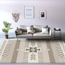 Alfombra de estilo marroquí para sala de estar, tapete geométrico, Simple, étnico, gris-marrón, para dormitorio, mesita de noche, baño, cocina, pasillo 2024 - compra barato