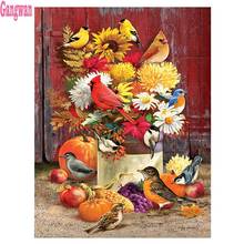 Autumn Harvest season 5d diy diamond embroidery pumpkin fruit diamond painting full square round drill mosaic birds pattern art 2024 - buy cheap